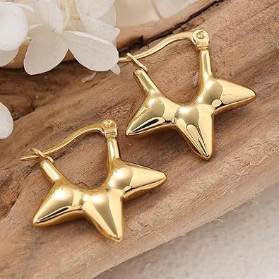LUSTROUS STARBURST HOOP EARRINGS