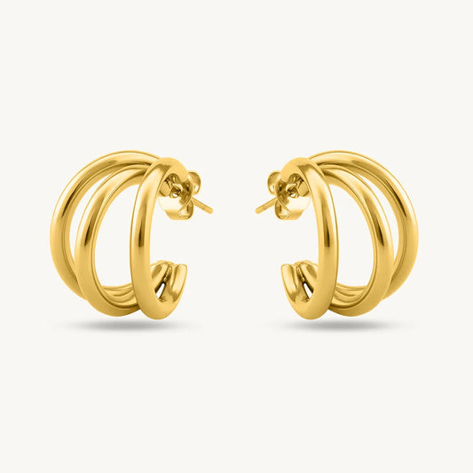 TRIPLE CIRCLE HOOP EARRINGS