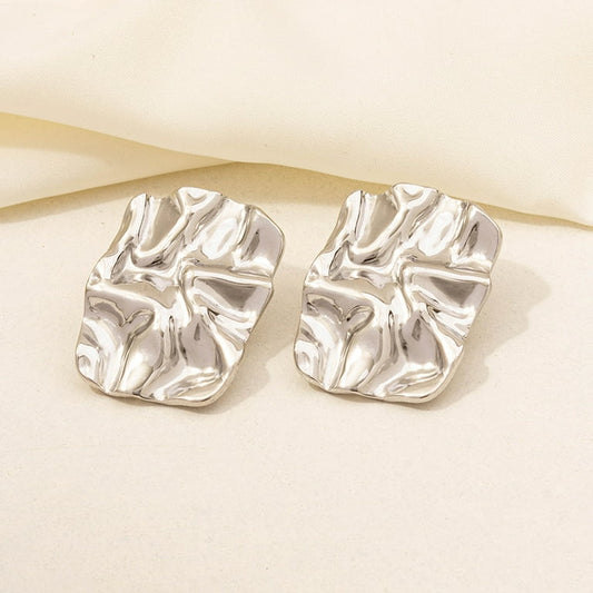 HAMMERED RECTANGLE EARRINGS
