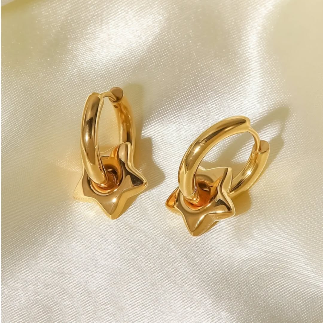 CELESTIAL STAR HOOP EARRINGS