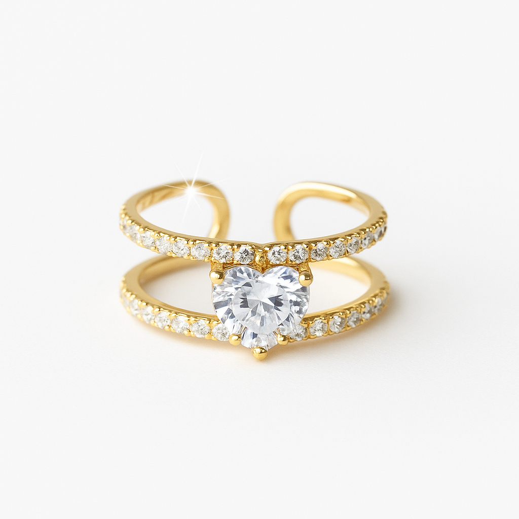 ELEGANT GOLD HEART RING