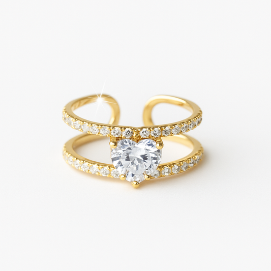 ELEGANT GOLD HEART RING