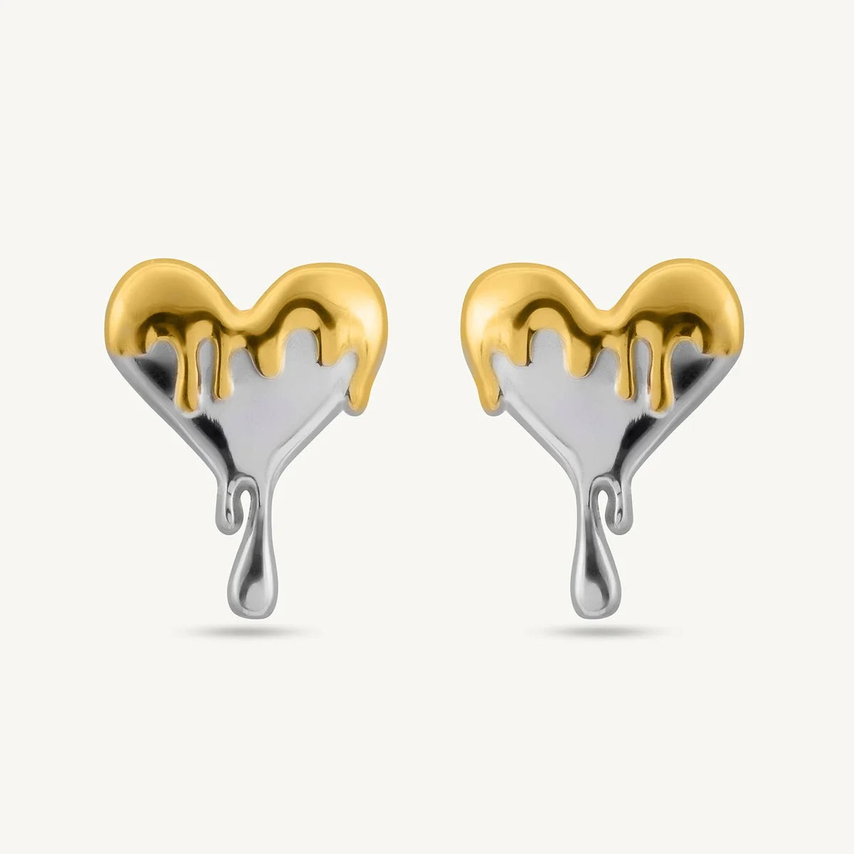 DRIPPING HEART STUD EARRINGS