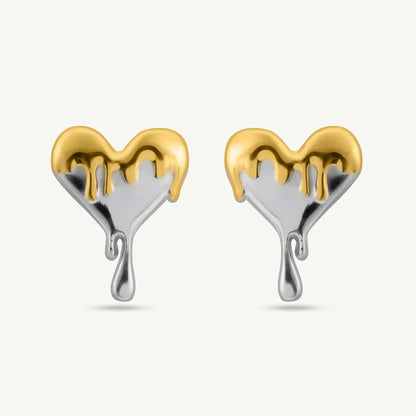 DRIPPING HEART STUD EARRINGS