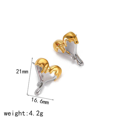 DRIPPING HEART STUD EARRINGS