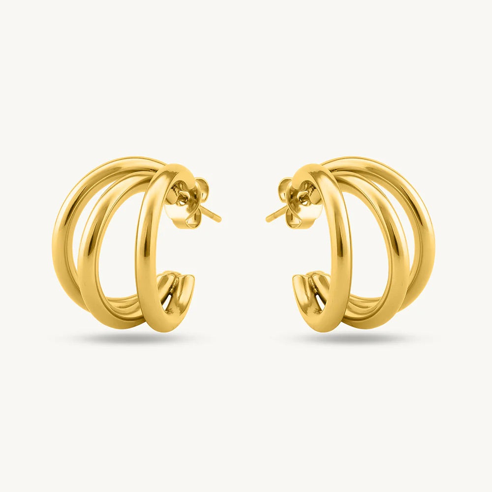 TRIPLE CIRCLE HOOP EARRINGS