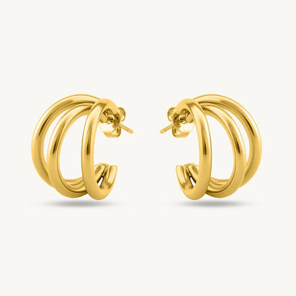 TRIPLE CIRCLE HOOP EARRINGS