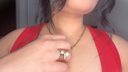 CLOVER 18K GOLD PLATED RING