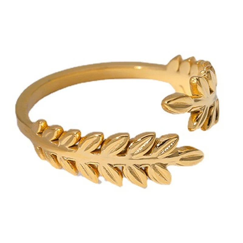 LEAF 18K GOLD PLATED RING