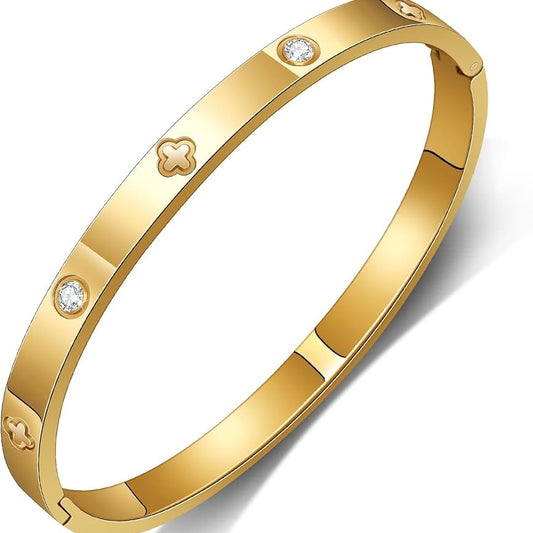 CLOVER CHARM BANGLE BRACELET