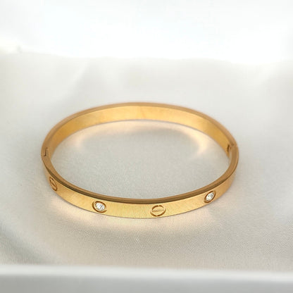SCREW MOTIF BANGLE BRACELET